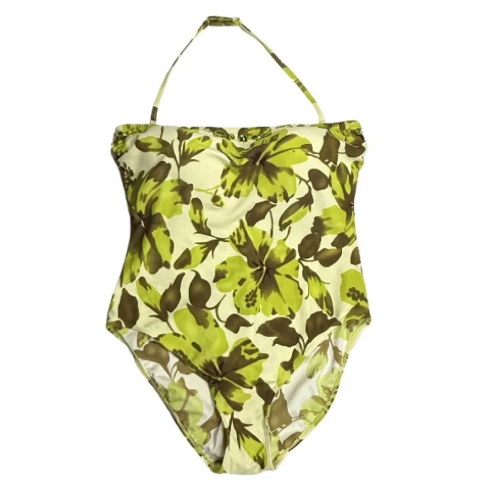 NWT NEWPORT NEWS | Tropical Floral Halter One Piece Swimsuit Swimwear Beach 14